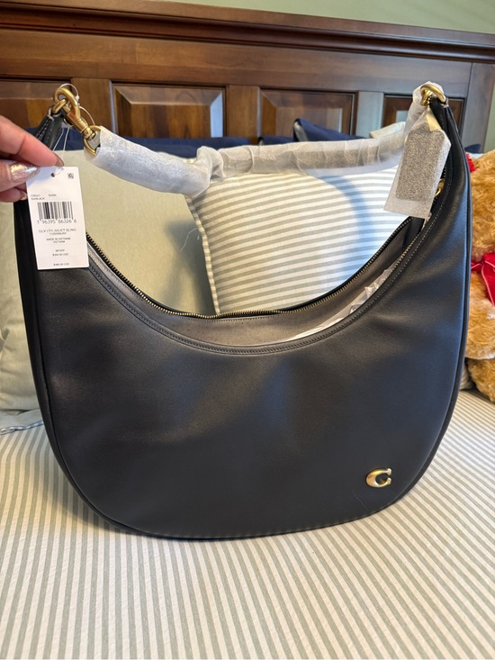 Coach Handbags - NWT Coach Black Leather Juliet Sling Bag with Gold Hardware